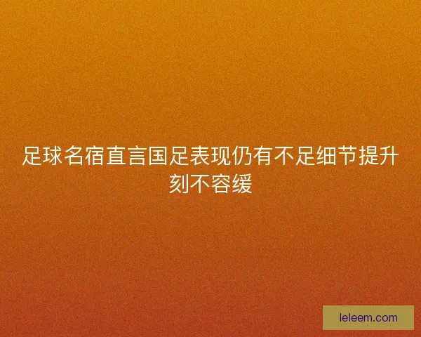 足球名宿直言国足表现仍有不足细节提升刻不容缓