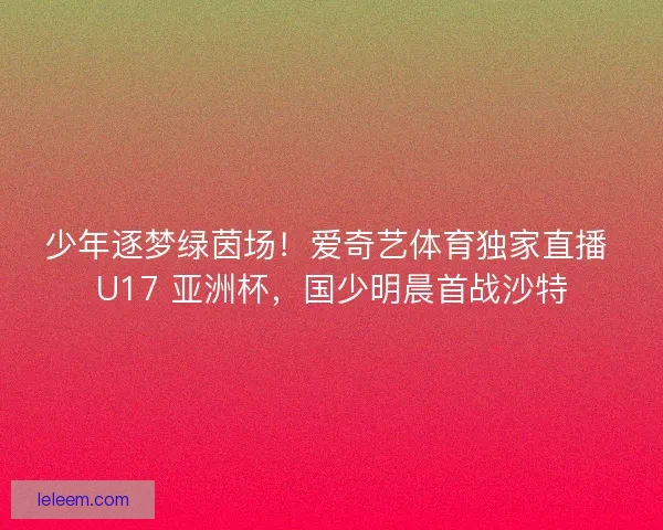 少年逐梦绿茵场！爱奇艺体育独家直播 U17 亚洲杯，国少明晨首战沙特