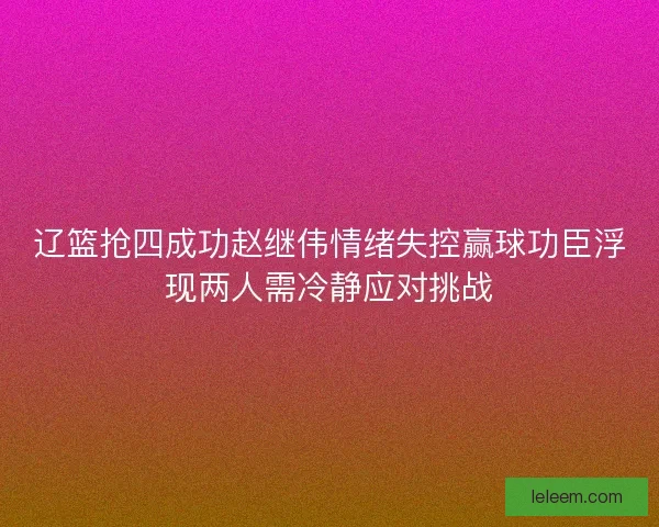 辽篮抢四成功赵继伟情绪失控赢球功臣浮现两人需冷静应对挑战